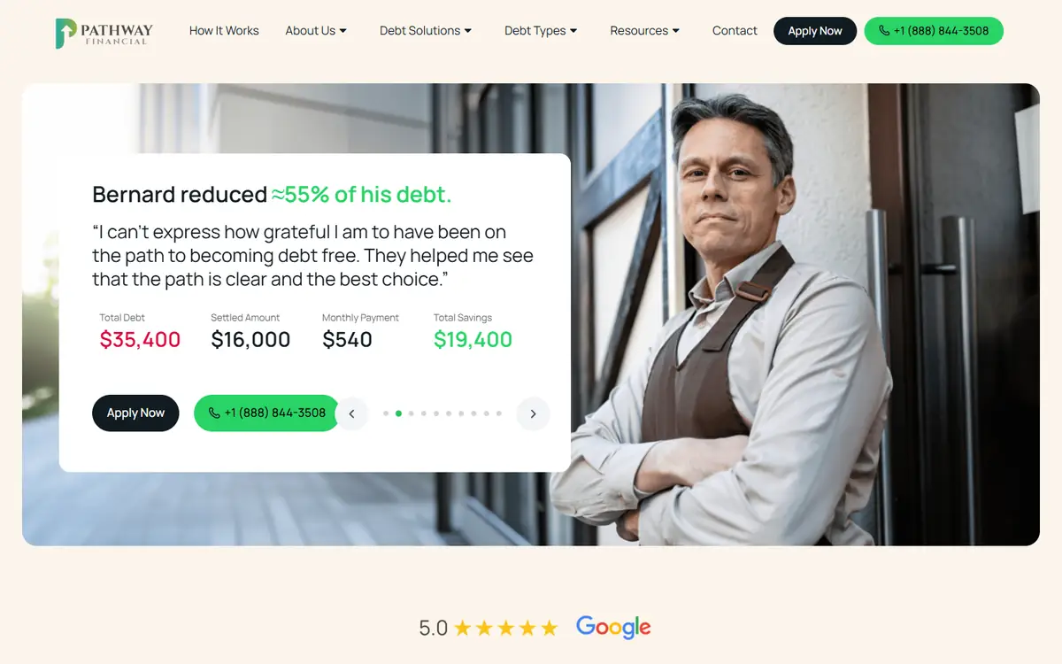 Homepage of the Pathway Financial website